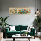 Vintage Und Shabby Blumengemalde Pink Blau Weiss Gruene Blaetter Vintage Stil