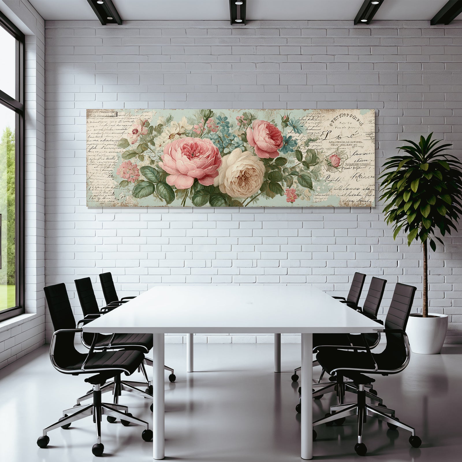 Vintage and shabby floral arrangement Vintage art with text and textures