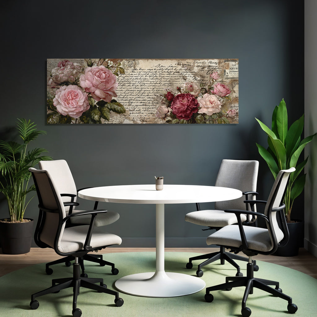 Vintage Und Shabby Collage Von Rosen Handgeschriebener Text Vintage Briefe Nostalgie