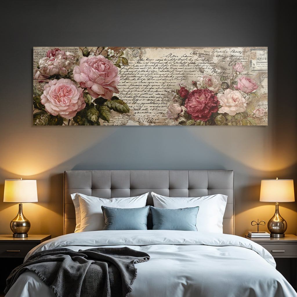 Vintage Und Shabby Collage Von Rosen Handgeschriebener Text Vintage Briefe Nostalgie