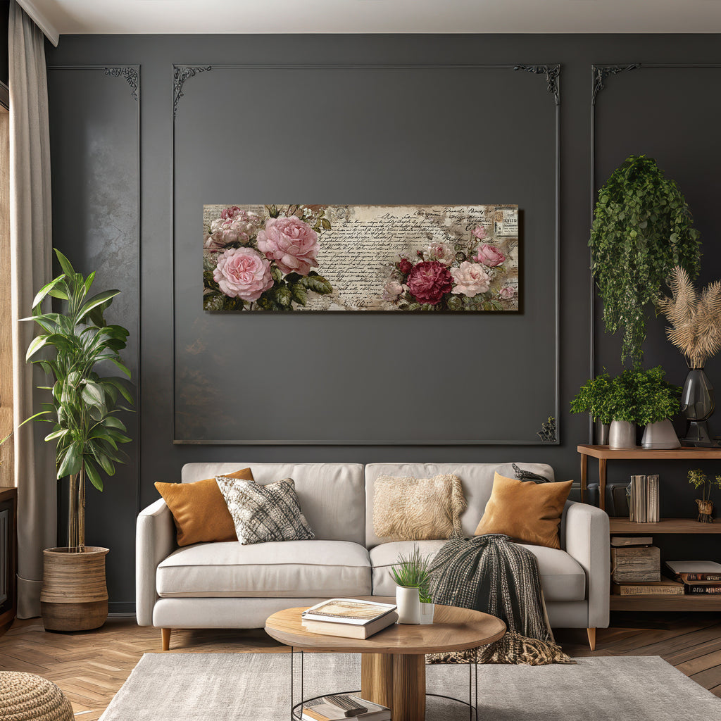 Vintage Und Shabby Collage Von Rosen Handgeschriebener Text Vintage Briefe Nostalgie