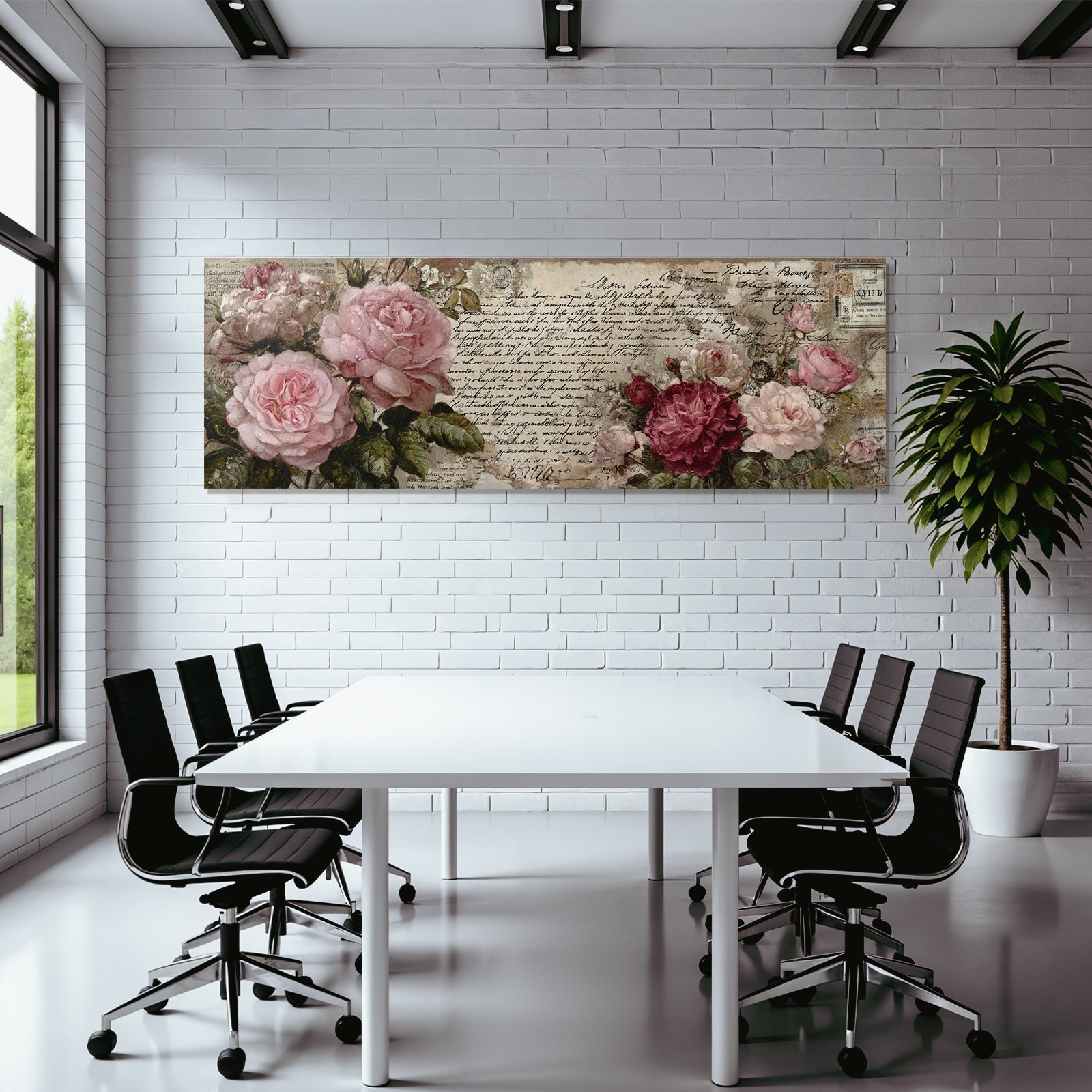 Vintage and shabby collage of roses, handwritten text, vintage letters, nostalgia