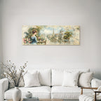 Vintage Und Shabby Junge Frau Mit Paris Hintergrund Blumen Skizzen Vintage