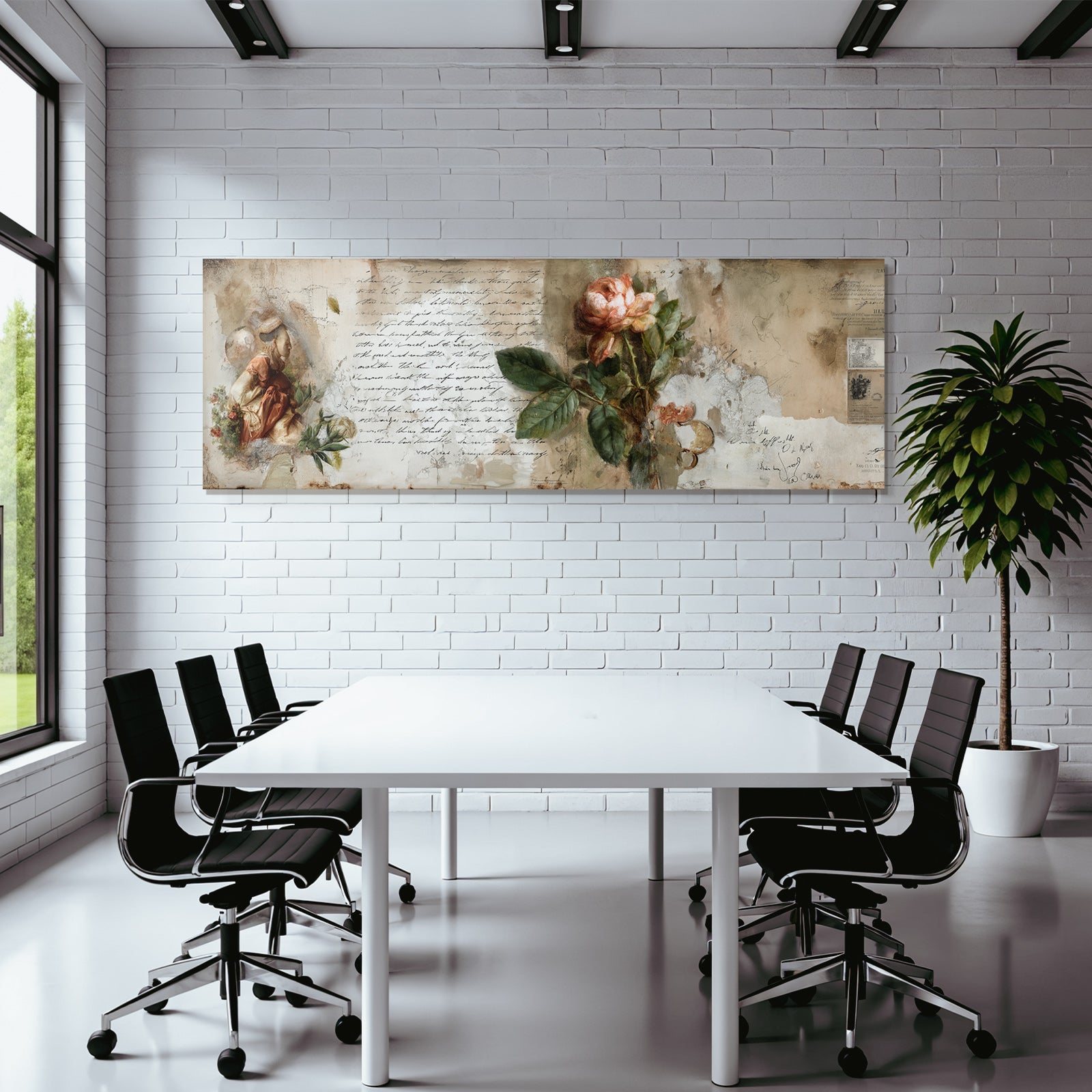 Vintage and shabby creative art with floral motifs and vintage aesthetics