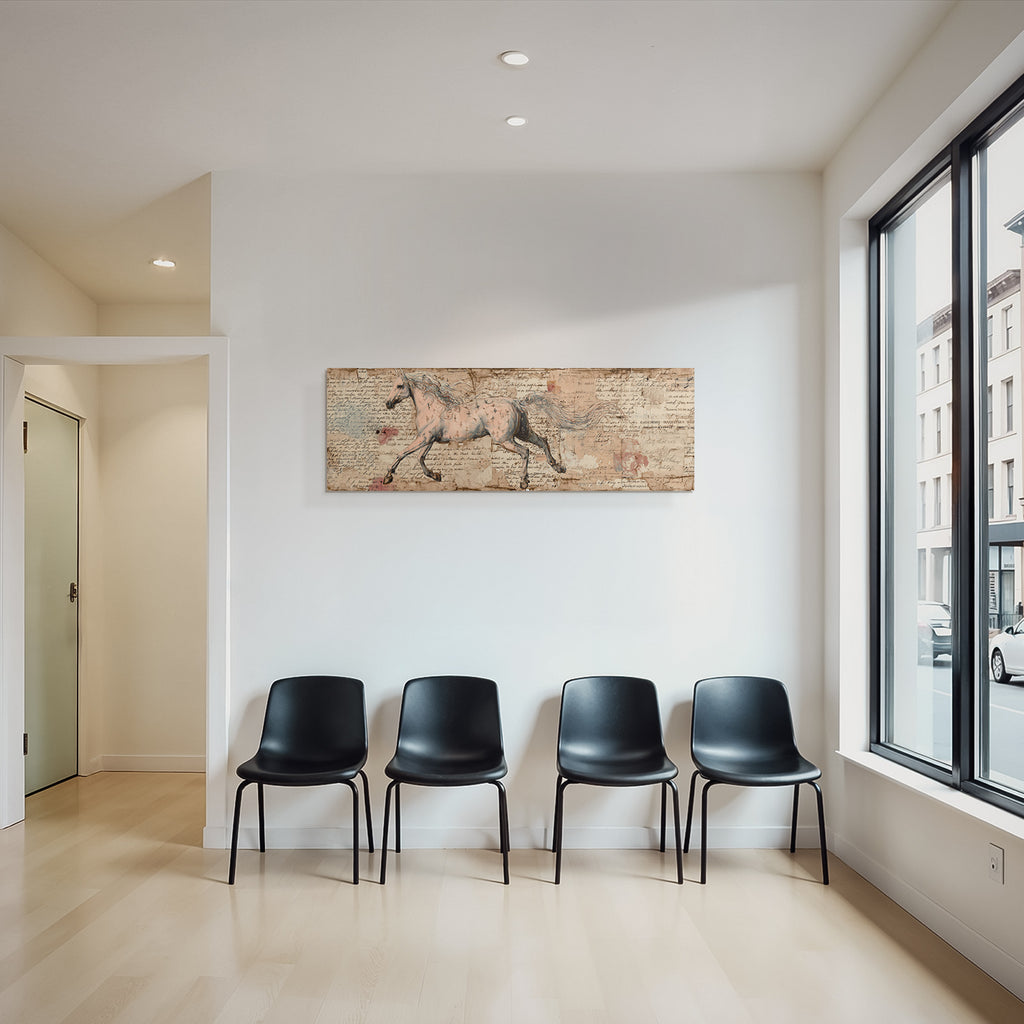 Vintage Und Shabby Pferd Kunst Hintergrund Handgeschriebene Notizen