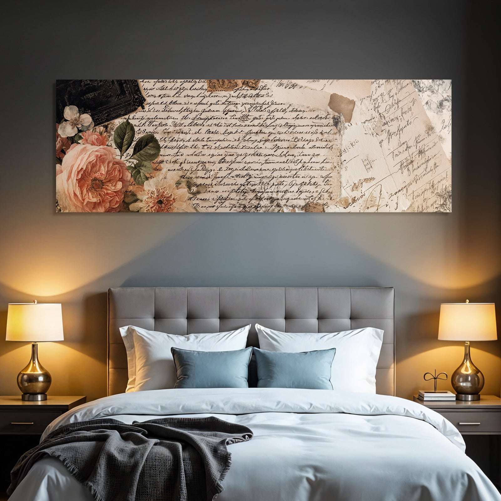 Vintage And Shabby Vintage Collage Flowers Handwritten Design Nostalgic Aesthetic
