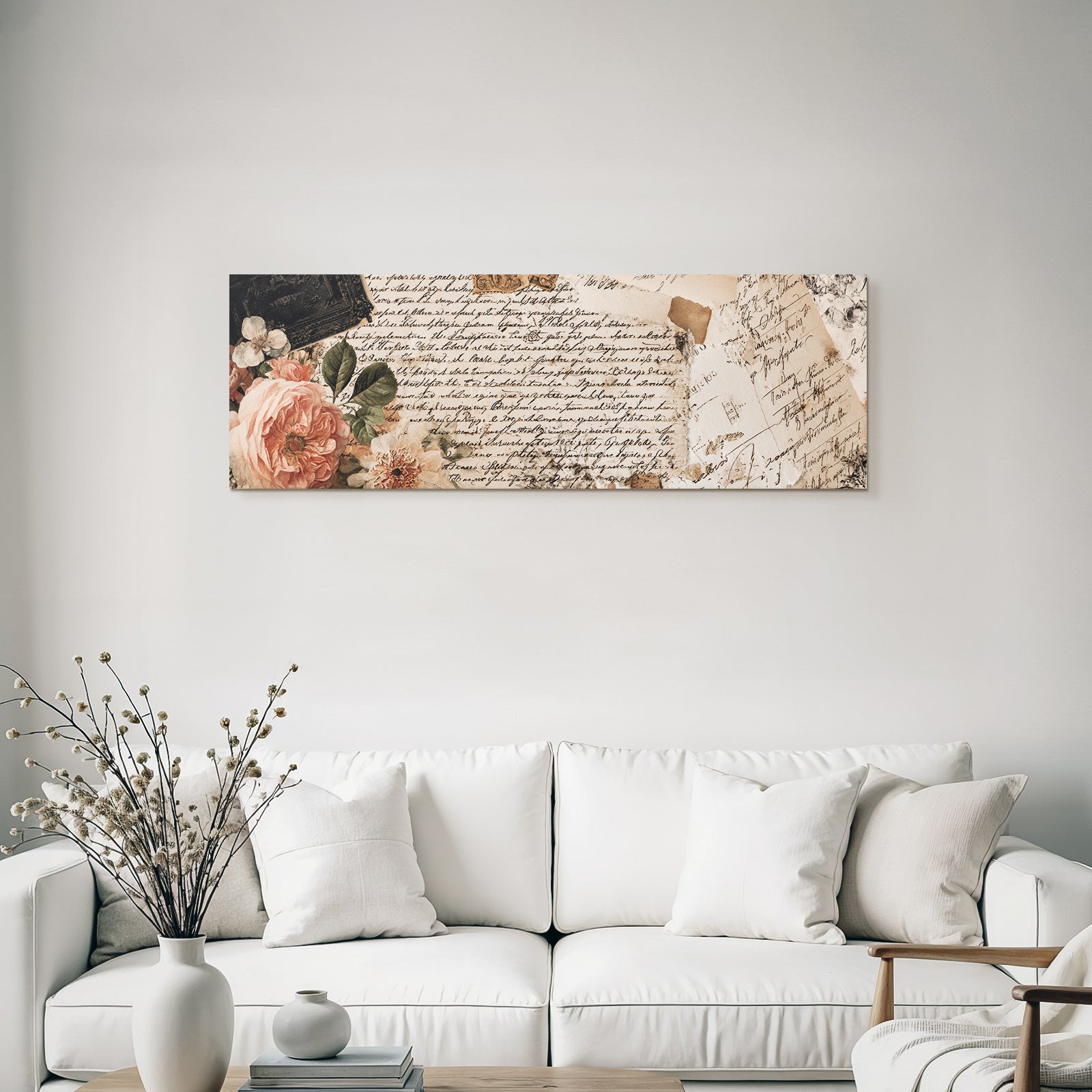 Vintage And Shabby Vintage Collage Flowers Handwritten Design Nostalgic Aesthetic