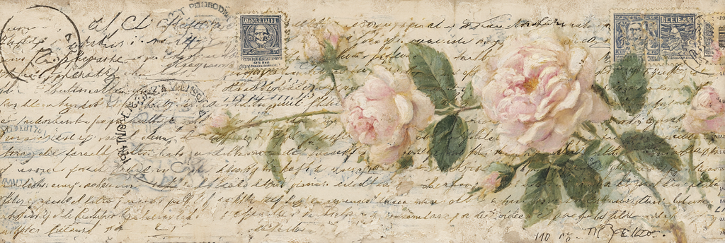 Vintage Und Shabby Vintage Postkarte Rosetten Handgeschriebener Text Mit Poststempeln | Vintage Shabby | Einrichtungsstile