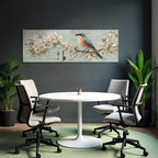 Vintage Und Shabby Vogel Auf Astemblumen Mit Schluessel Und Text