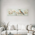 Vintage Und Shabby Vogel Auf Astemblumen Mit Schluessel Und Text