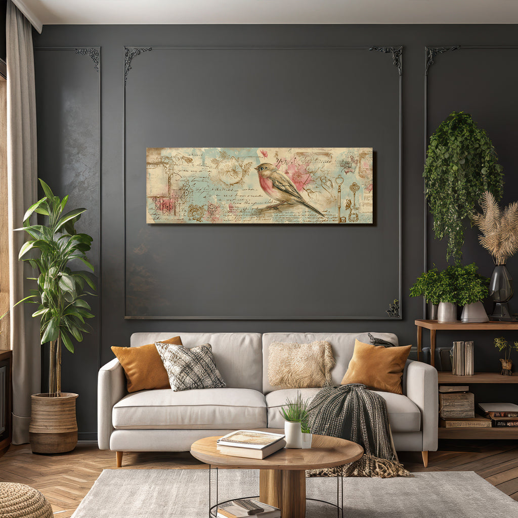 Vintage Und Shabby Vogel Illustration Dekorative Elemente