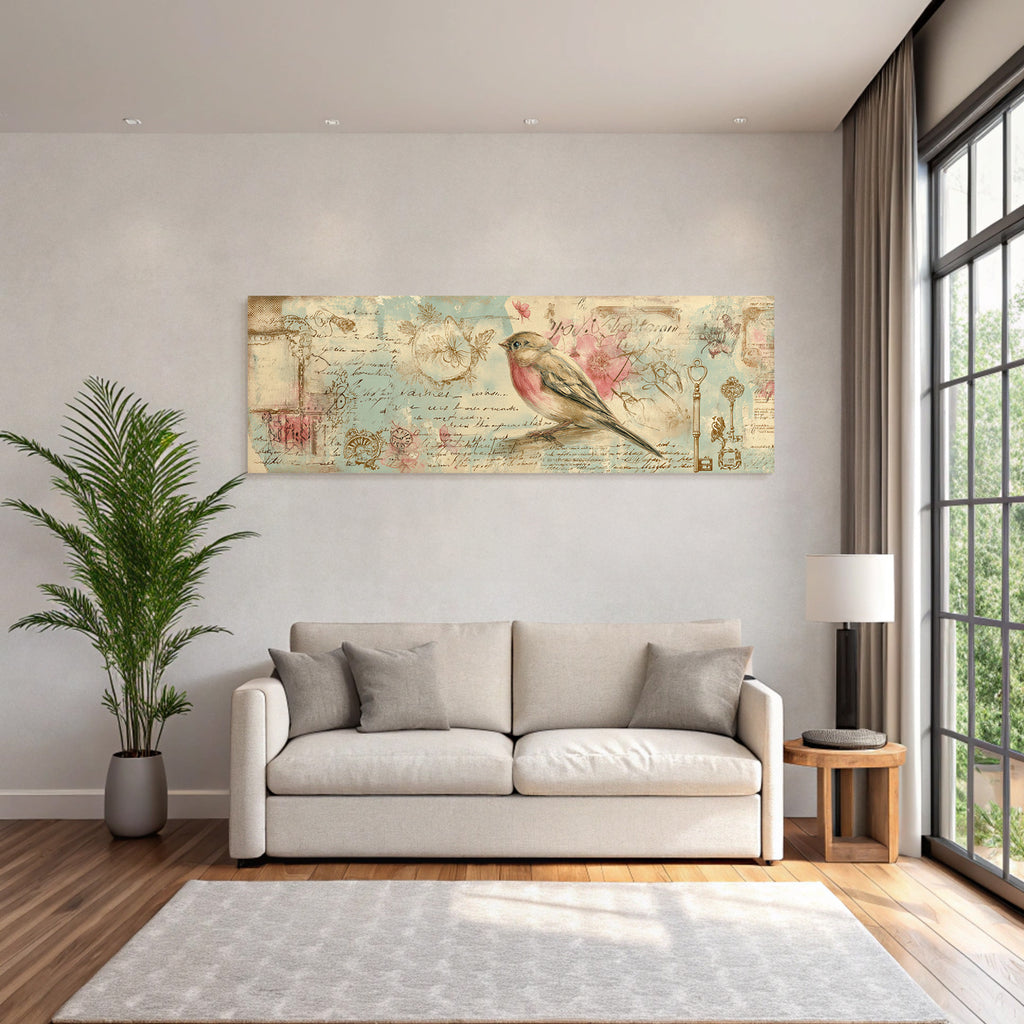 Vintage Und Shabby Vogel Illustration Dekorative Elemente