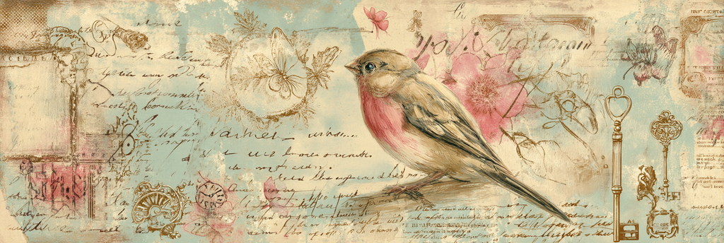 Vintage Und Shabby Vogel Illustration Dekorative Elemente | Vintage Shabby | Einrichtungsstile