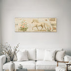 Vintage Und Shabby Weisser Pferd Blumen Handgeschriebene