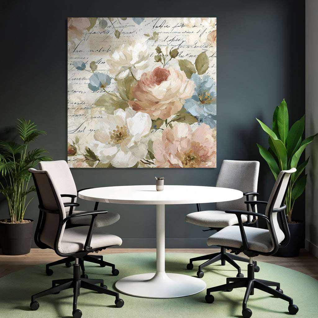 Vintage Und Shabby Blumermuster Mit Handschriftlichem Text