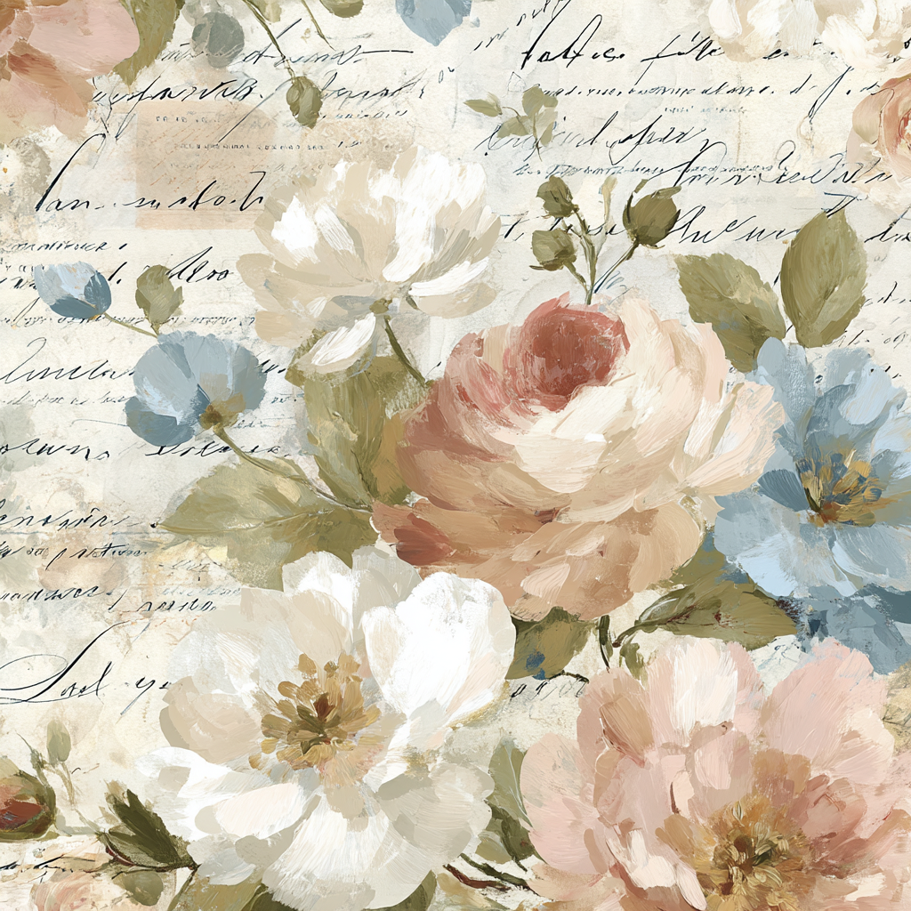 Vintage Und Shabby Blumermuster Mit Handschriftlichem Text | Vintage Shabby | Einrichtungsstile