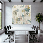 Vintage Und Shabby Blumige Collage Mit Vintage Rahmen Und Botanischen Illustrationen