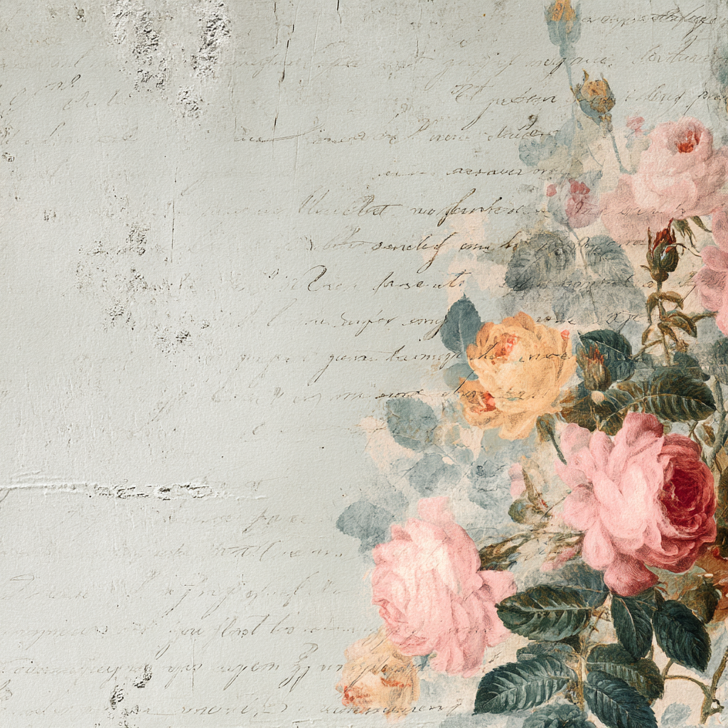 Vintage Und Shabby Florales Design Mit Rosen Und Handschriftlichem Hintergrund | Vintage Shabby | Einrichtungsstile