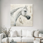 Vintage Und Shabby Pferdekopf Und Vogel Mit Hintergrund Elemente Und Text