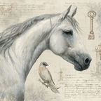 Vintage Und Shabby Pferdekopf Und Vogel Mit Hintergrund Elemente Und Text | Vintage Shabby | Einrichtungsstile