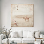 Vintage Und Shabby Vintage Darstellung Handschrift Schluessel Vogel Pferde Reiter