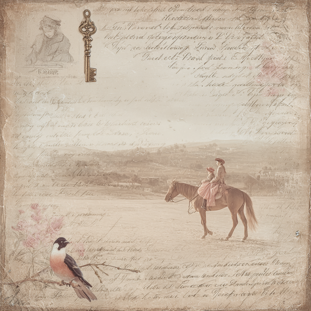 Vintage Und Shabby Vintage Darstellung Handschrift Schluessel Vogel Pferde Reiter | Vintage Shabby | Einrichtungsstile