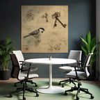 Vintage Und Shabby Vintage Vogel Alte Keys Blumen Illustrationen Hand Geschrieben