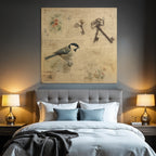 Vintage Und Shabby Vintage Vogel Alte Keys Blumen Illustrationen Hand Geschrieben