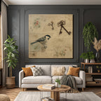 Vintage Und Shabby Vintage Vogel Alte Keys Blumen Illustrationen Hand Geschrieben