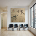 Vintage Und Shabby Vintage Vogel Alte Keys Blumen Illustrationen Hand Geschrieben