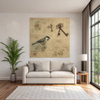 Vintage Und Shabby Vintage Vogel Alte Keys Blumen Illustrationen Hand Geschrieben