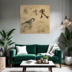 Vintage Und Shabby Vintage Vogel Alte Keys Blumen Illustrationen Hand Geschrieben