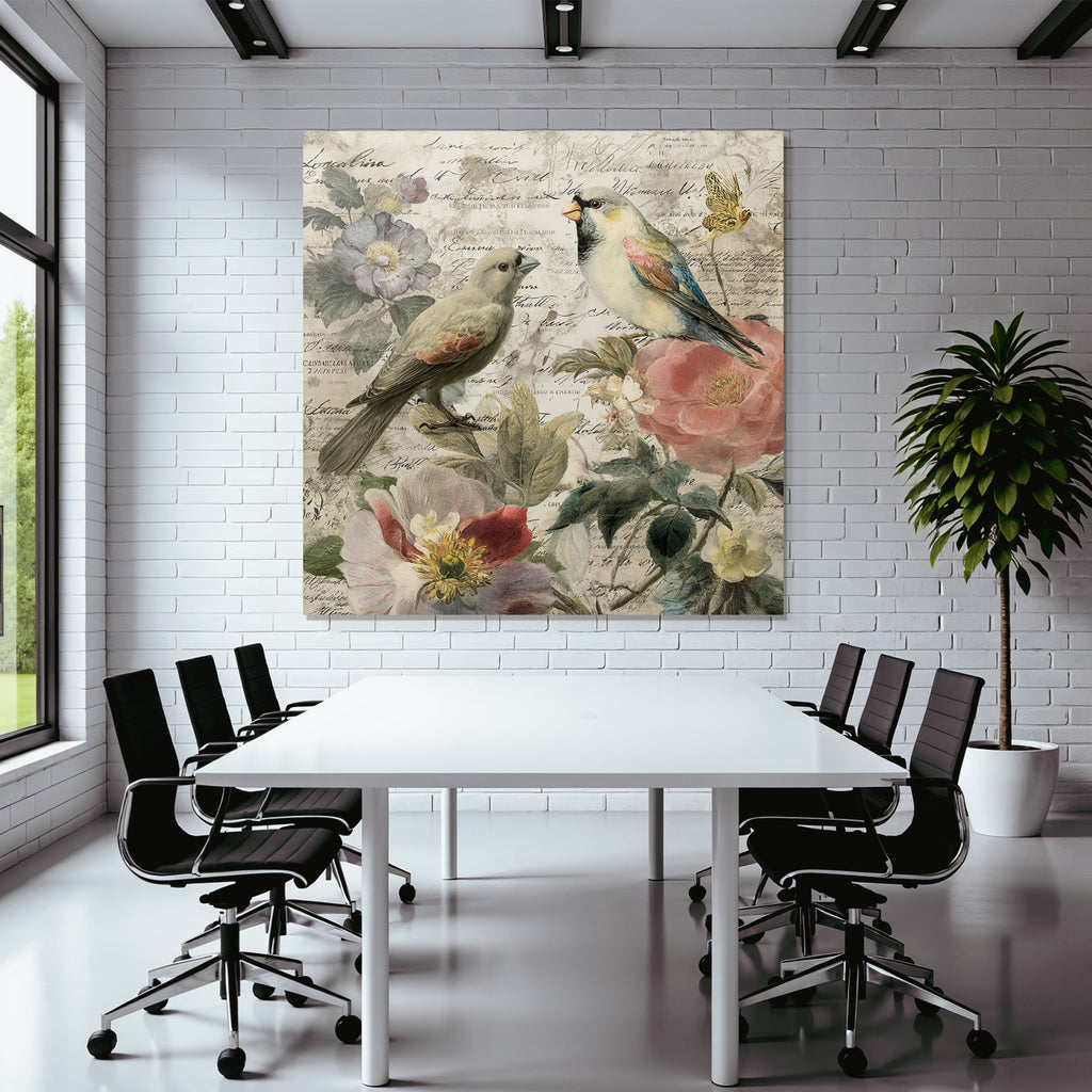 Vintage Und Shabby Voegel Und Blumen Vintage Botanik Illustration