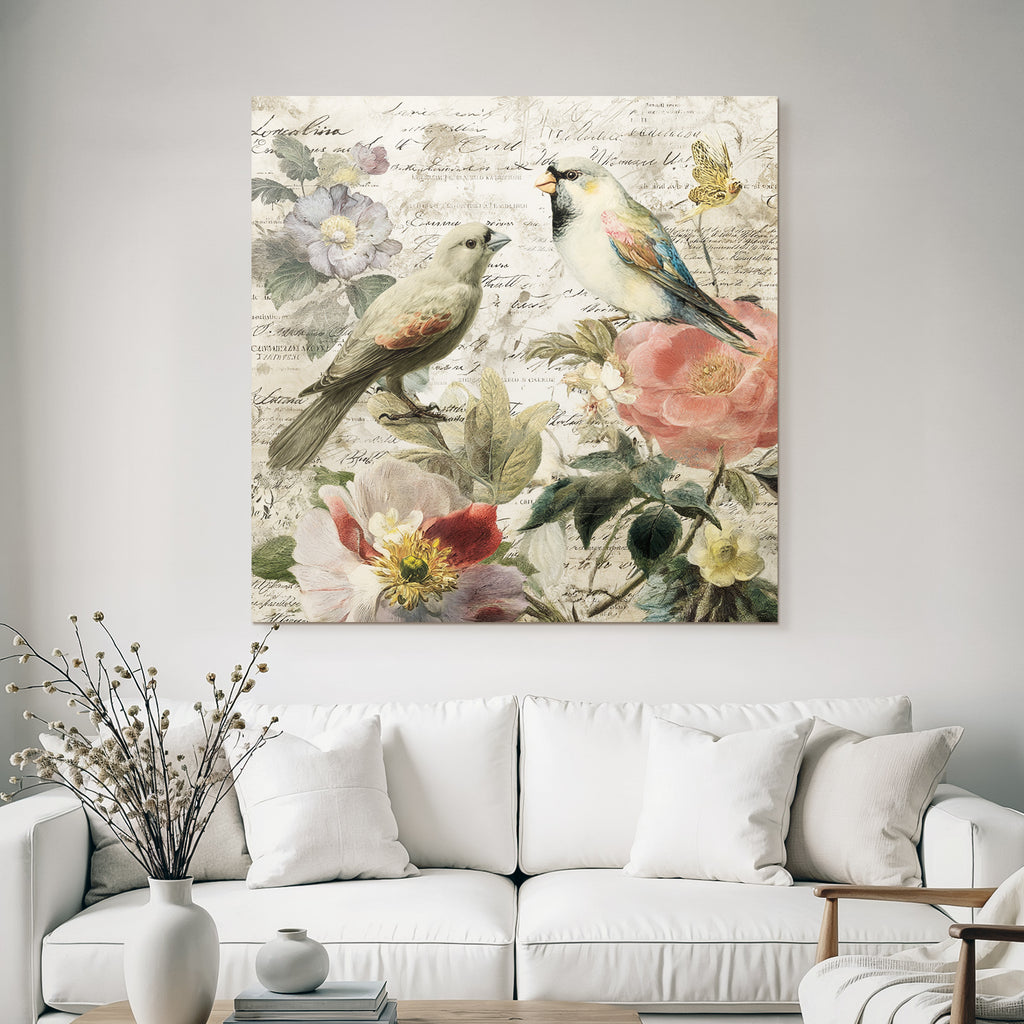 Vintage Und Shabby Voegel Und Blumen Vintage Botanik Illustration