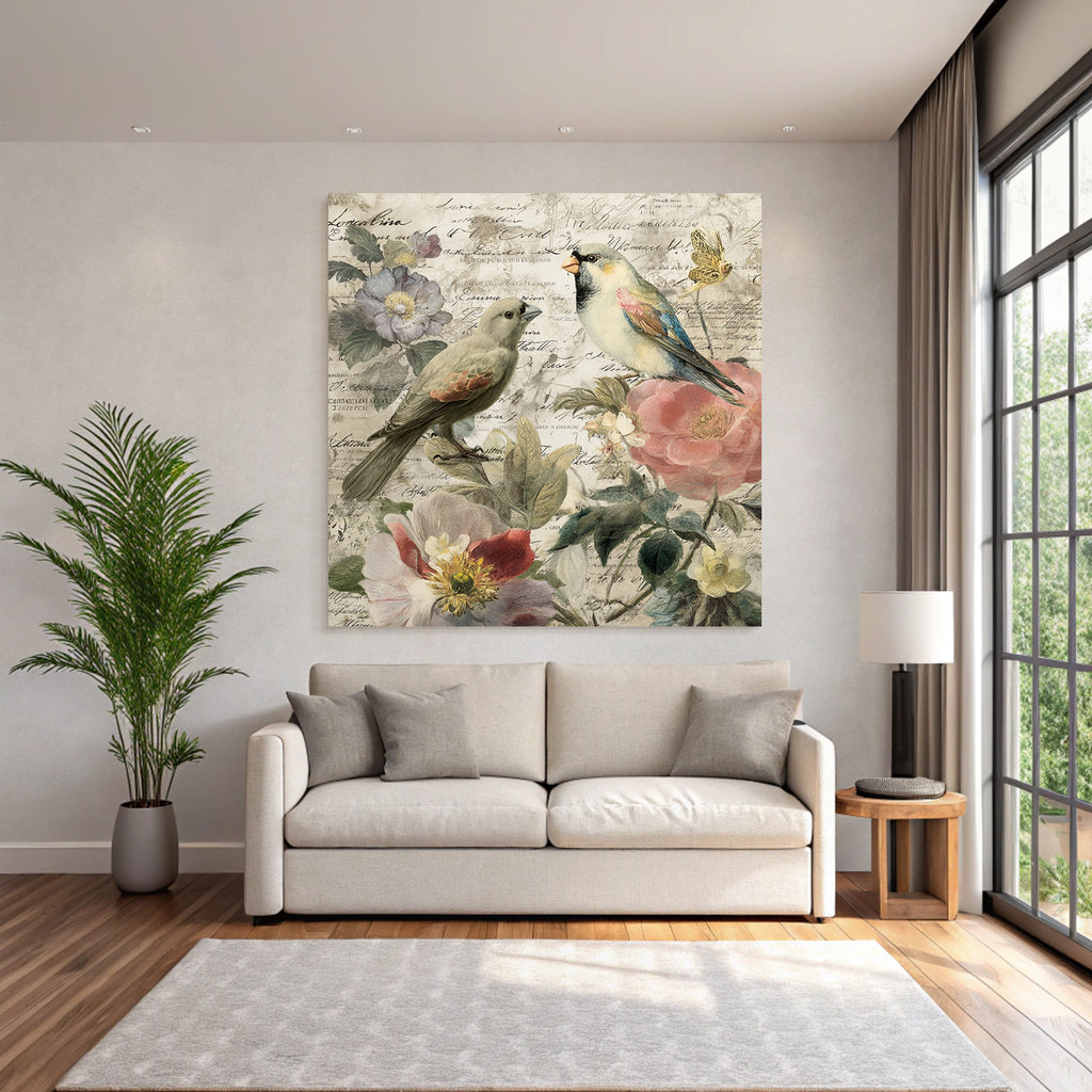 Vintage Und Shabby Voegel Und Blumen Vintage Botanik Illustration