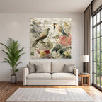 Vintage Und Shabby Voegel Und Blumen Vintage Botanik Illustration