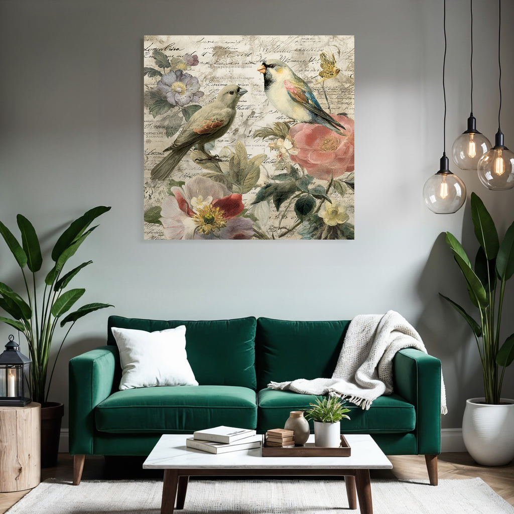 Vintage Und Shabby Voegel Und Blumen Vintage Botanik Illustration