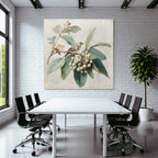 Vintage Und Shabby Vogel Auf Einem Ast Mit Blaettern Und Beeren