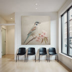 Vintage Und Shabby Vogelaufast Mit Blumen Hintergrund