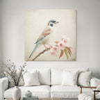 Vintage Und Shabby Vogelaufast Mit Blumen Hintergrund