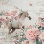 Vintage Und Shabby Weisses Pferd Vintage Blumen Hintergrund | Vintage Shabby | Einrichtungsstile