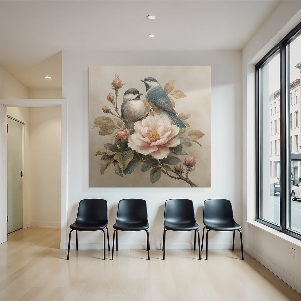 Vintage Und Shabby Zwei Voegel Bluete Details