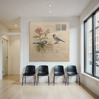 Vintage Und Shabby Zwei Voegel Blumen Illustration Vintage Botanisch