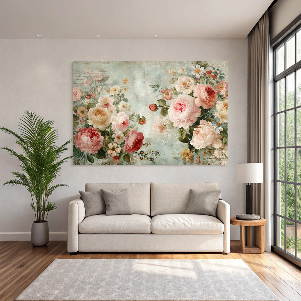 Vintage Und Shabby Blumen Illustration Sanfte Farben Strukturierter Hintergrund