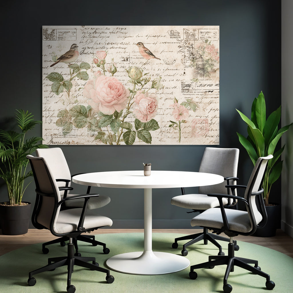 Vintage Und Shabby Blumen Und Voegel Vintage Illustration