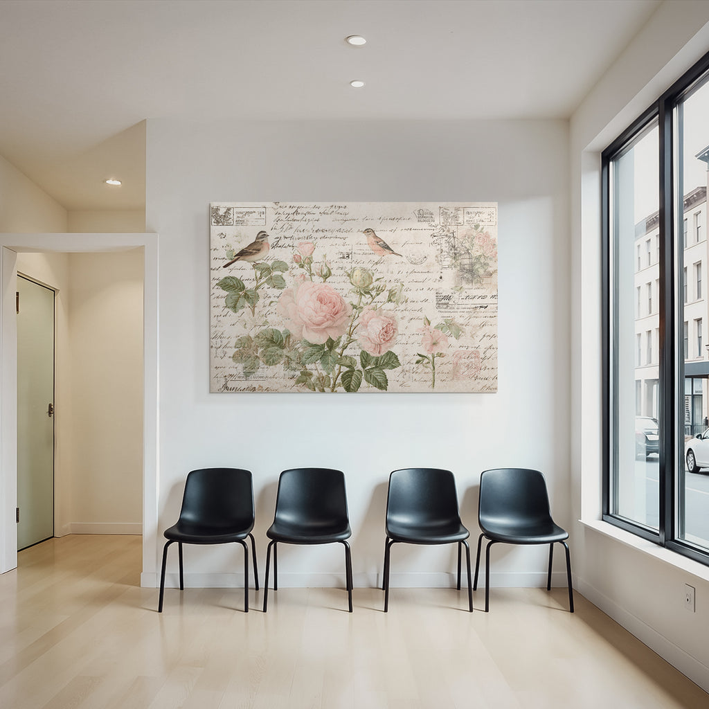 Vintage Und Shabby Blumen Und Voegel Vintage Illustration