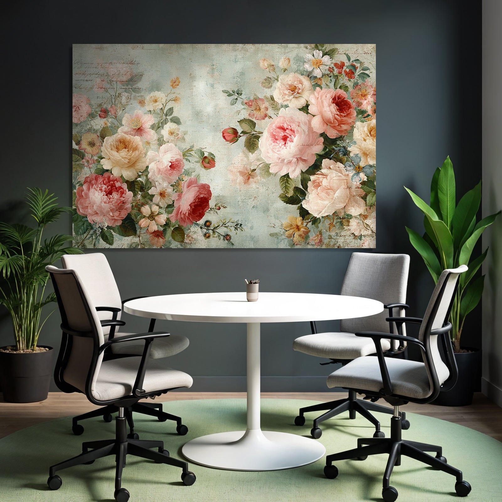 Vintage and shabby floral design roses flowers vintage background