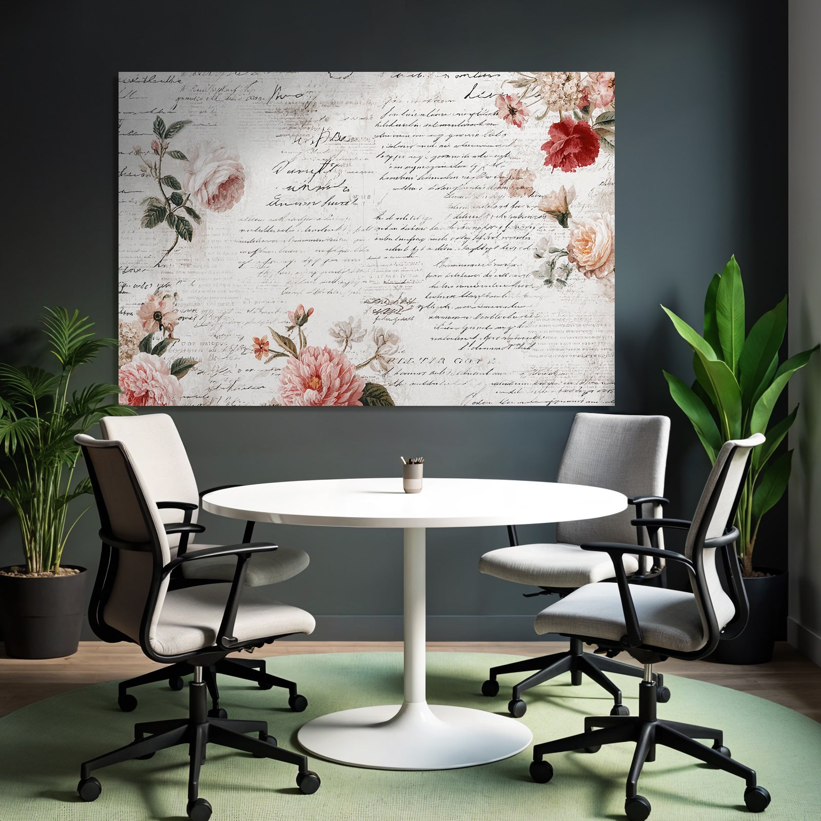 Vintage and shabby floral background handwriting art vintage