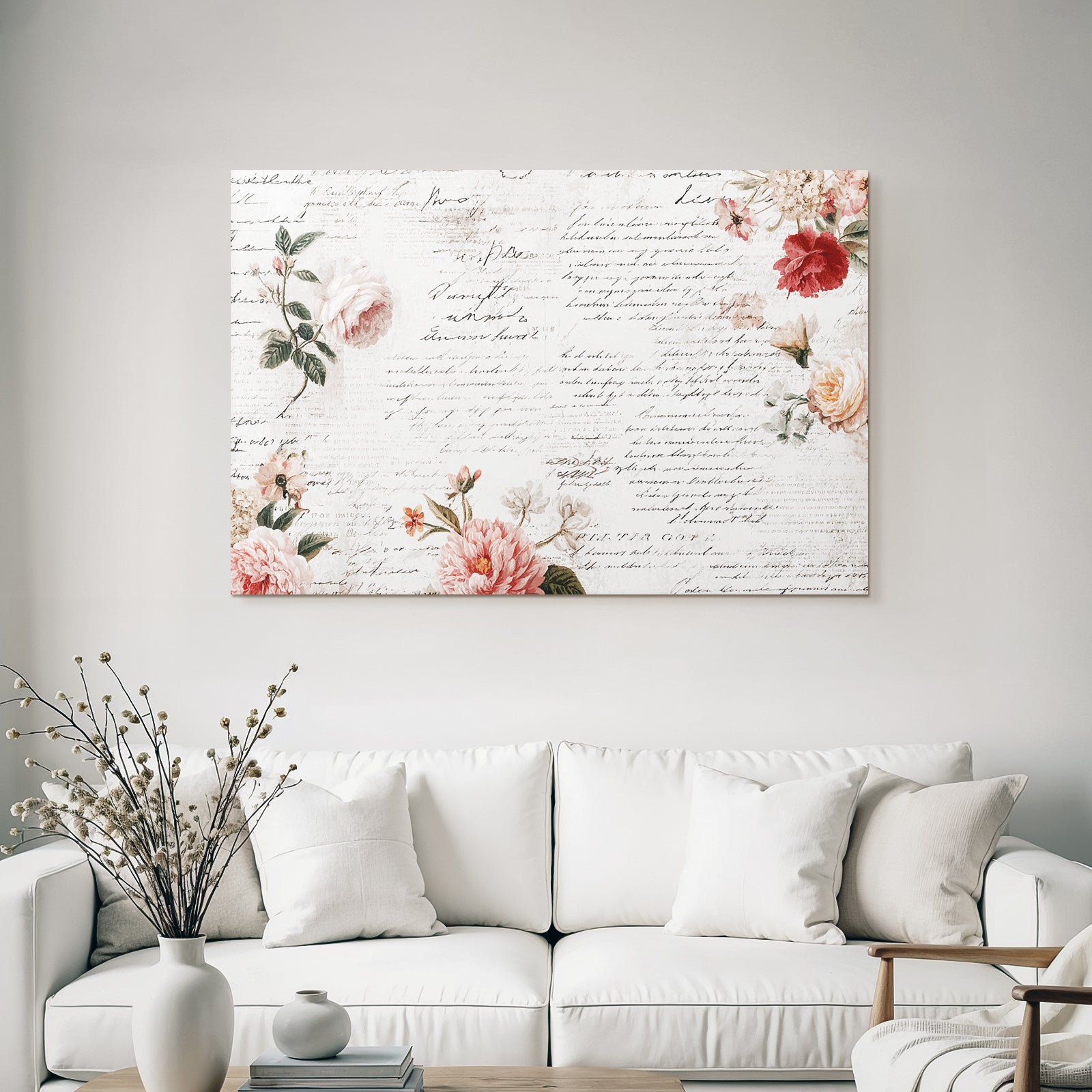 Vintage and shabby floral background handwriting art vintage