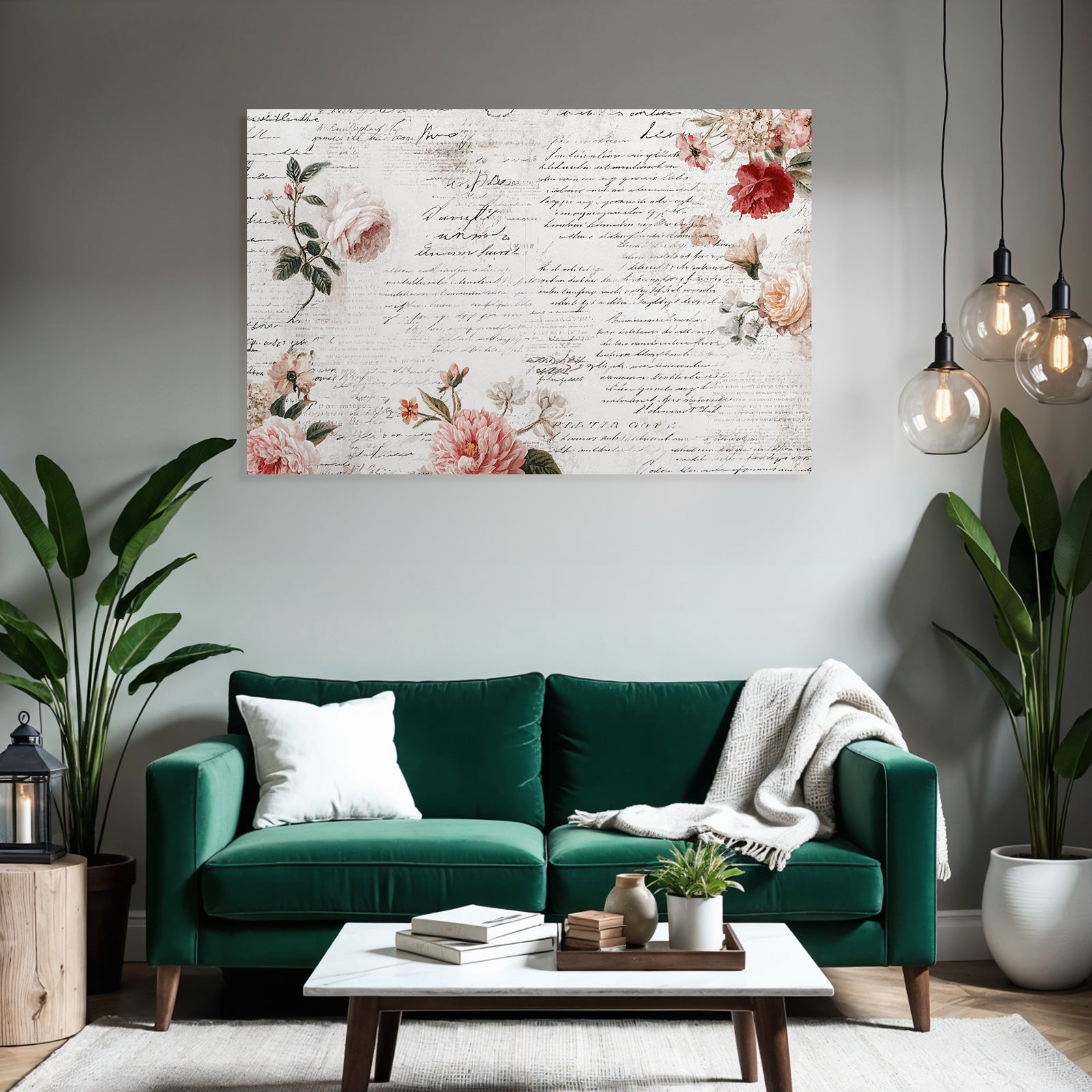 Vintage and shabby floral background handwriting art vintage